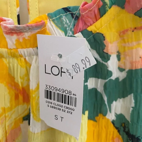 Loft Floral Tiered Dress Sz. Small Tall NWT - Picture 3 of 3